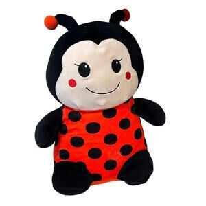 Lady Bug Plush Pillow, Red, Black, EC, Squish Lovey, Soft
